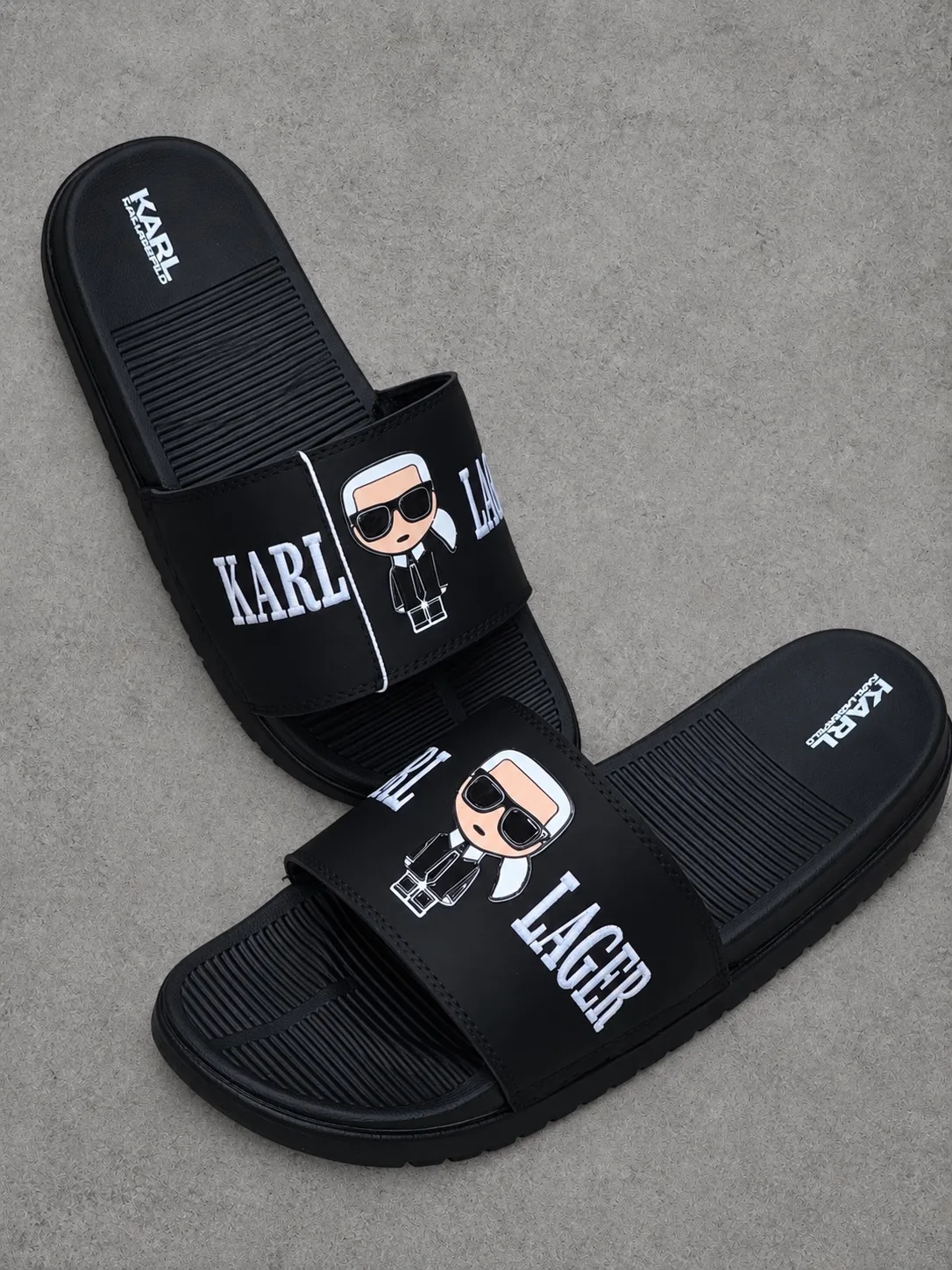 Chanclas Karl Lagerfeld 1.1 Premium negras con blanco