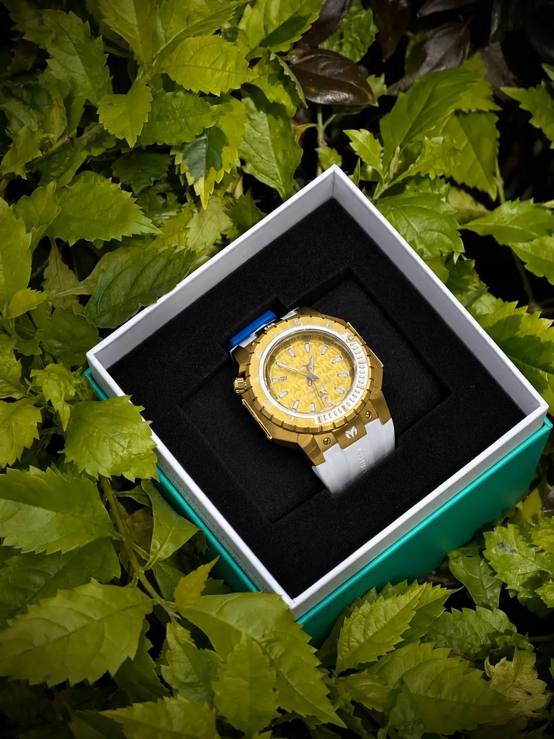 Reloj TECHNOMARINE dorado original correa blanca