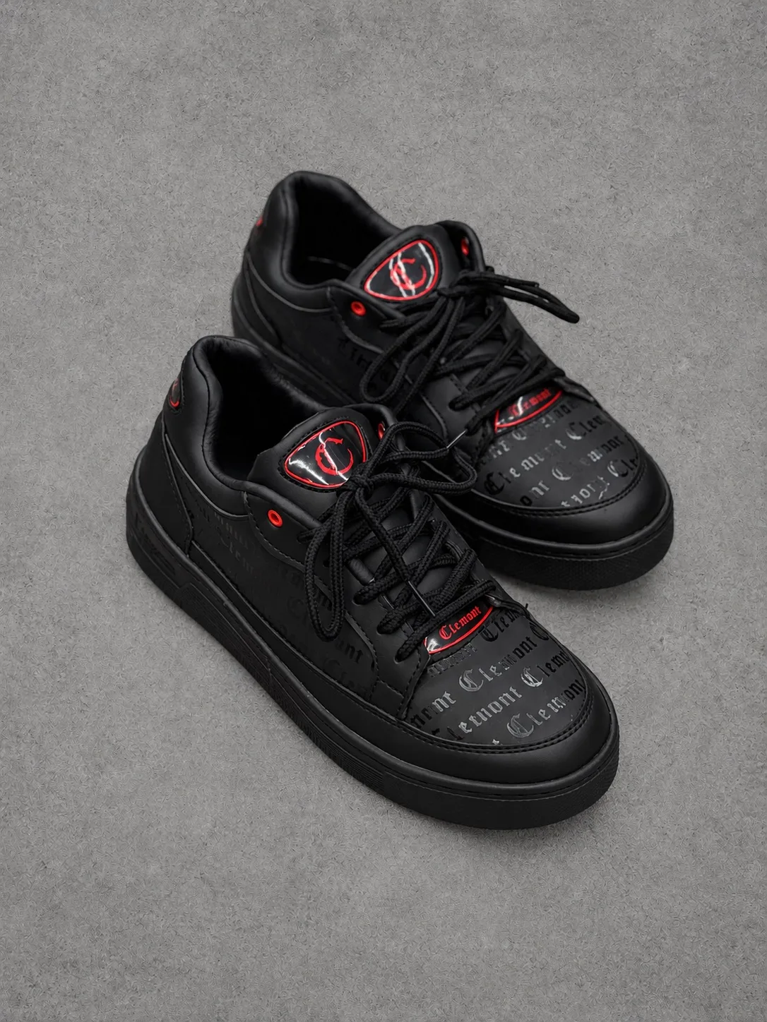 Tenis Clemont 1.1 Premium negros con rojo
