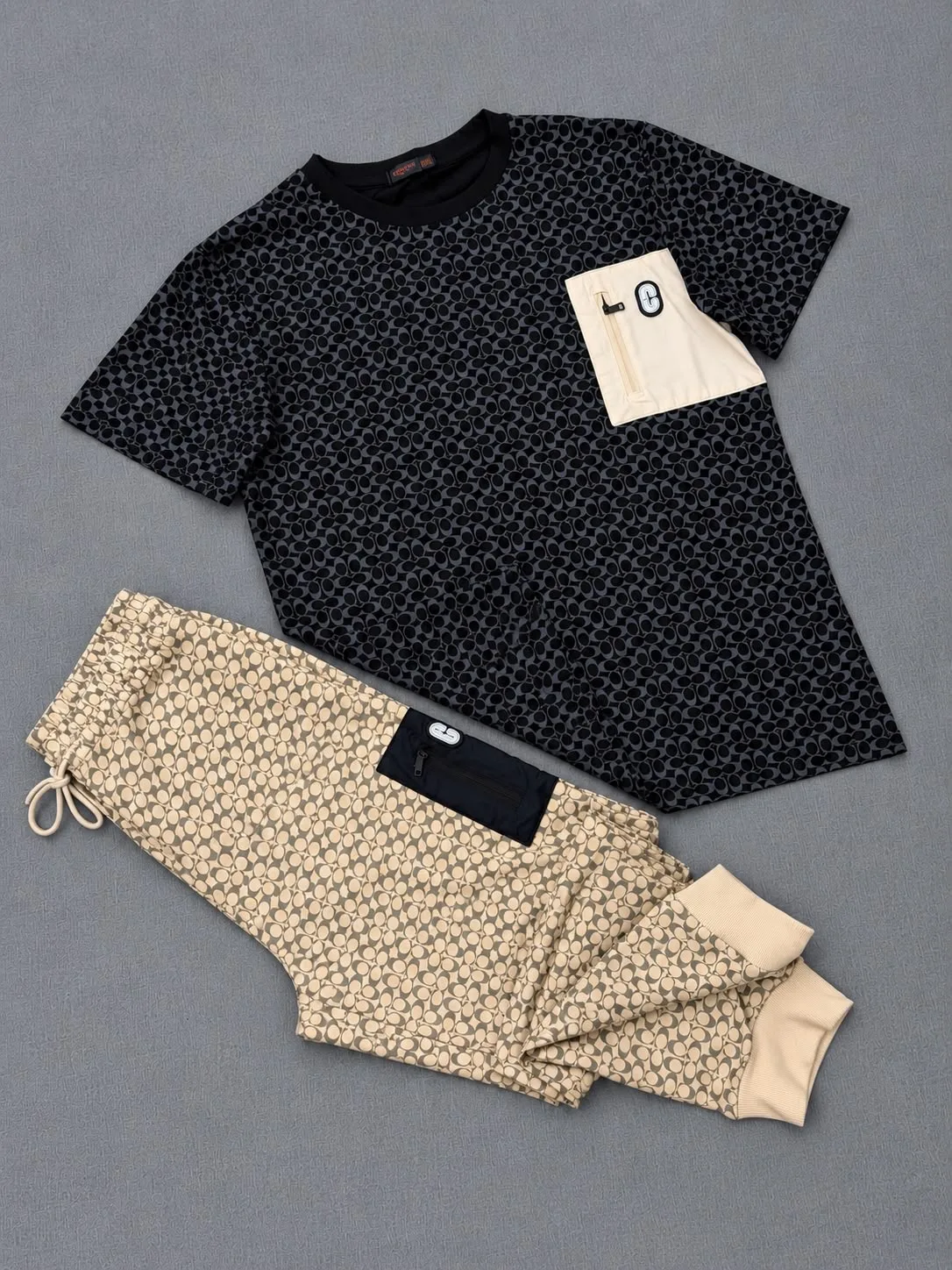 Conjunto Coach sudadera y camiseta 1.1 Premium negro con dorado