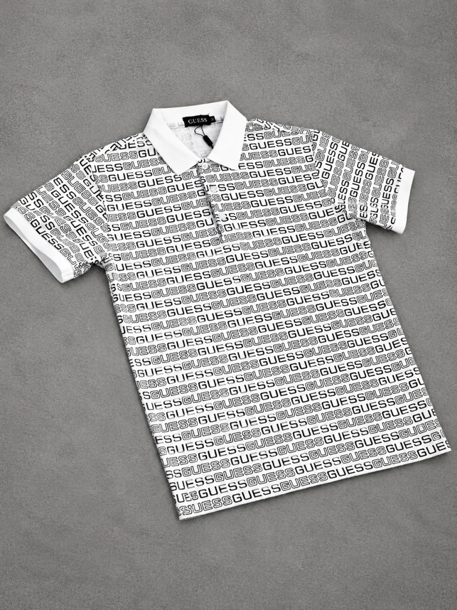 Tipo polo Guess 1.1 premium blanca con negro — vista alternativa