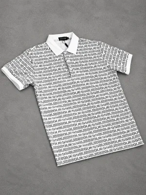 Tipo polo Guess 1.1 premium blanca con negro