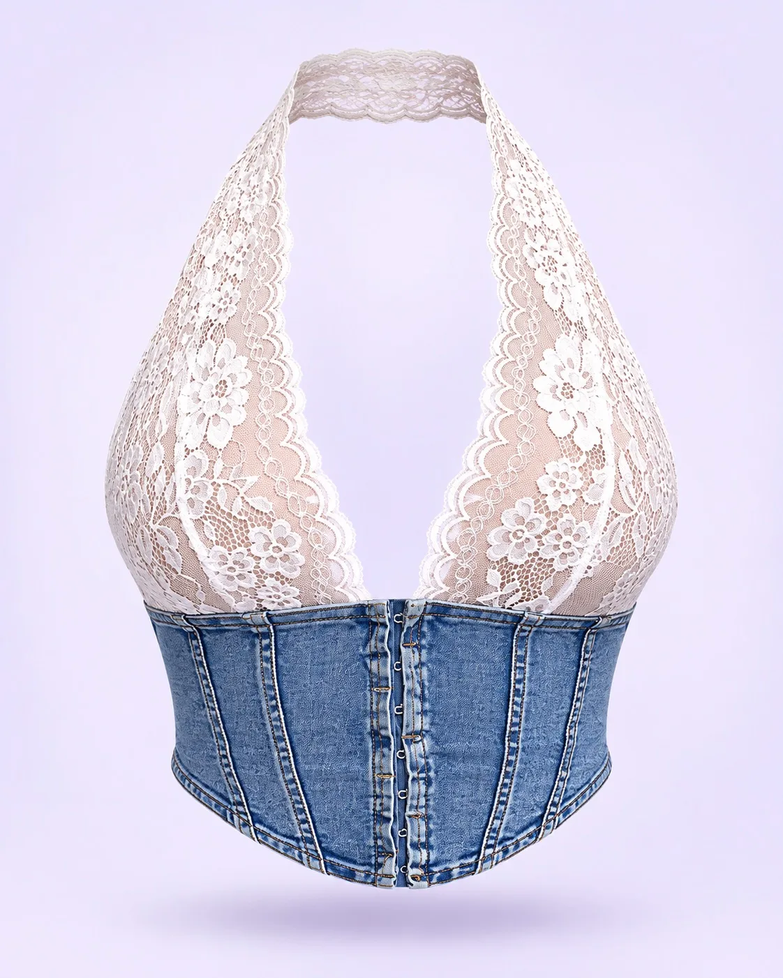 Corset importado azul y blanco