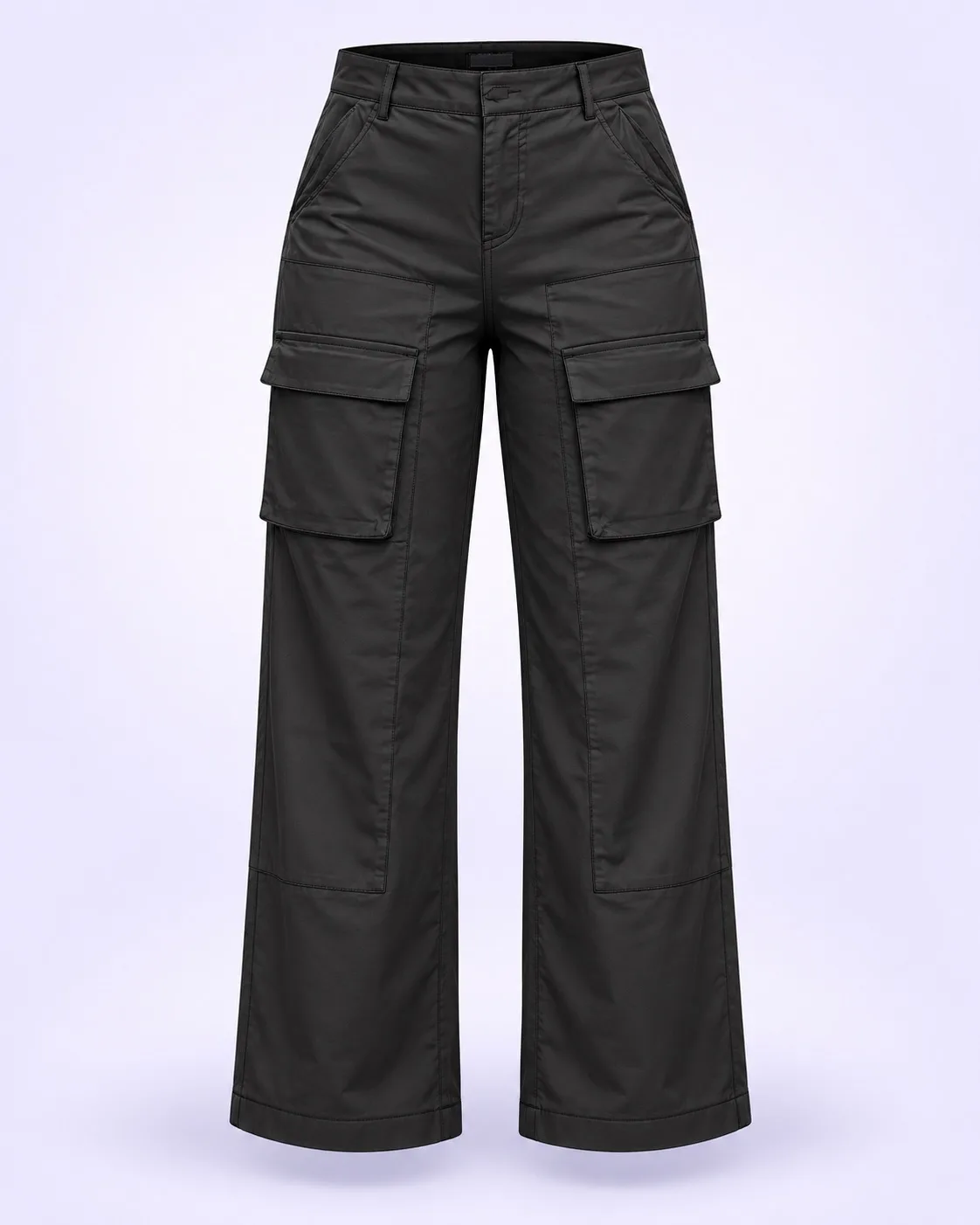 Pantalón tipo cargo en satin La Bijou negro