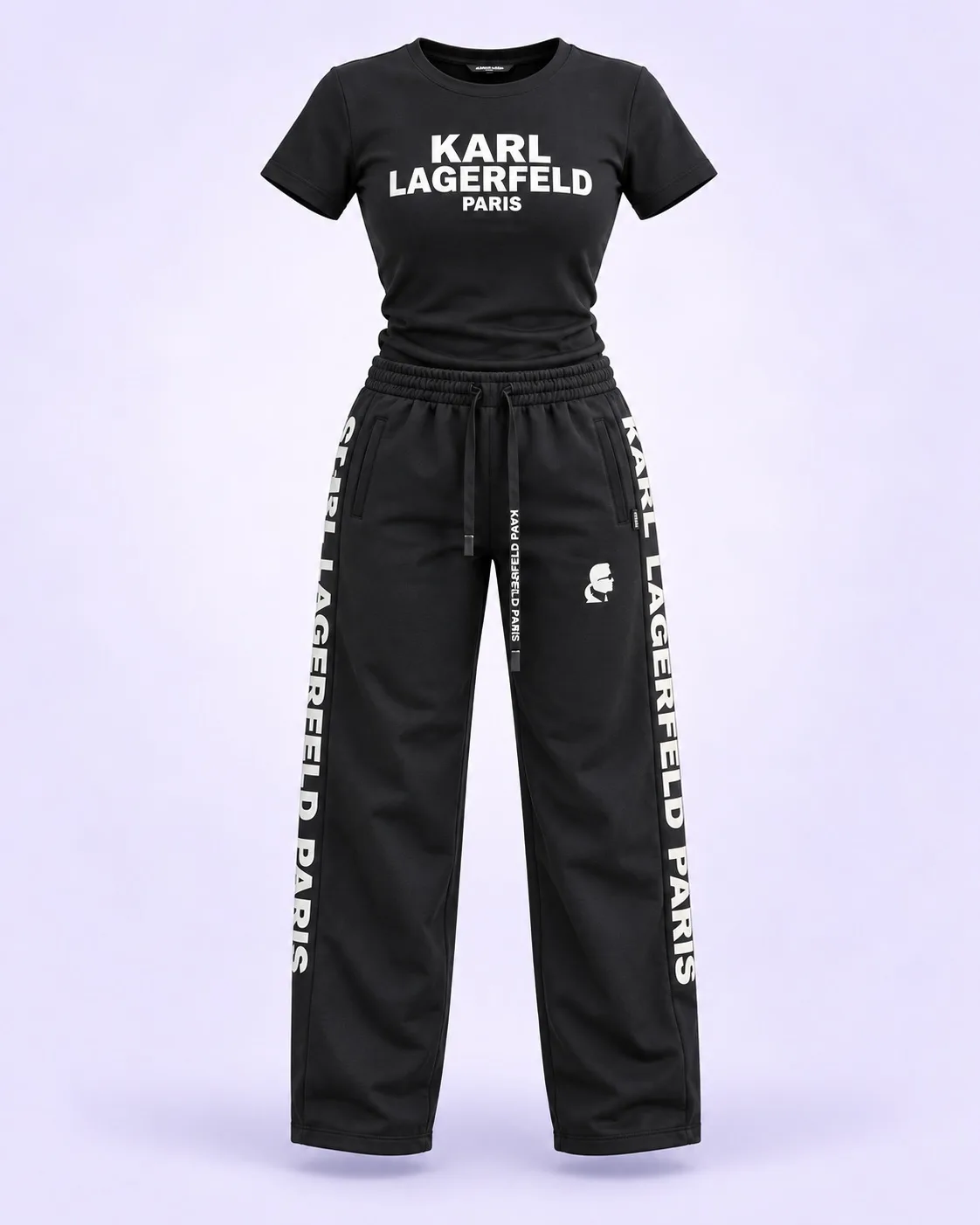 Conjunto Karl Lagerfeld 1.1 Premium negro con blanco