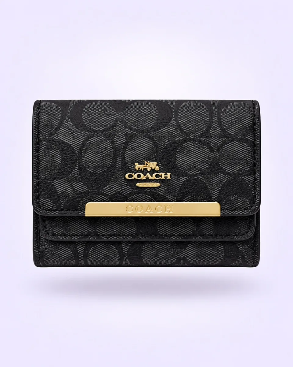 Billetera  coach 1.1 premium negra — vista alternativa
