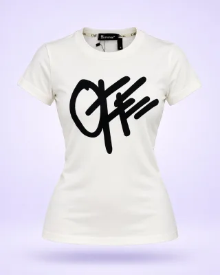 Camiseta Off White 1.1 Premium blanca con negro