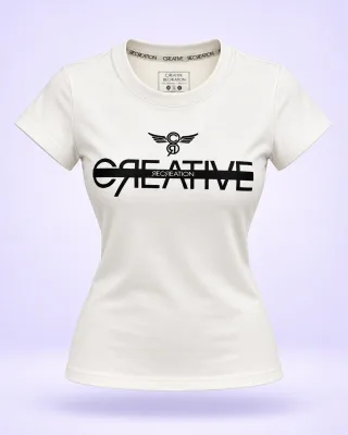 Camiseta Creative Recreation 1.1 Premium blanca con negro