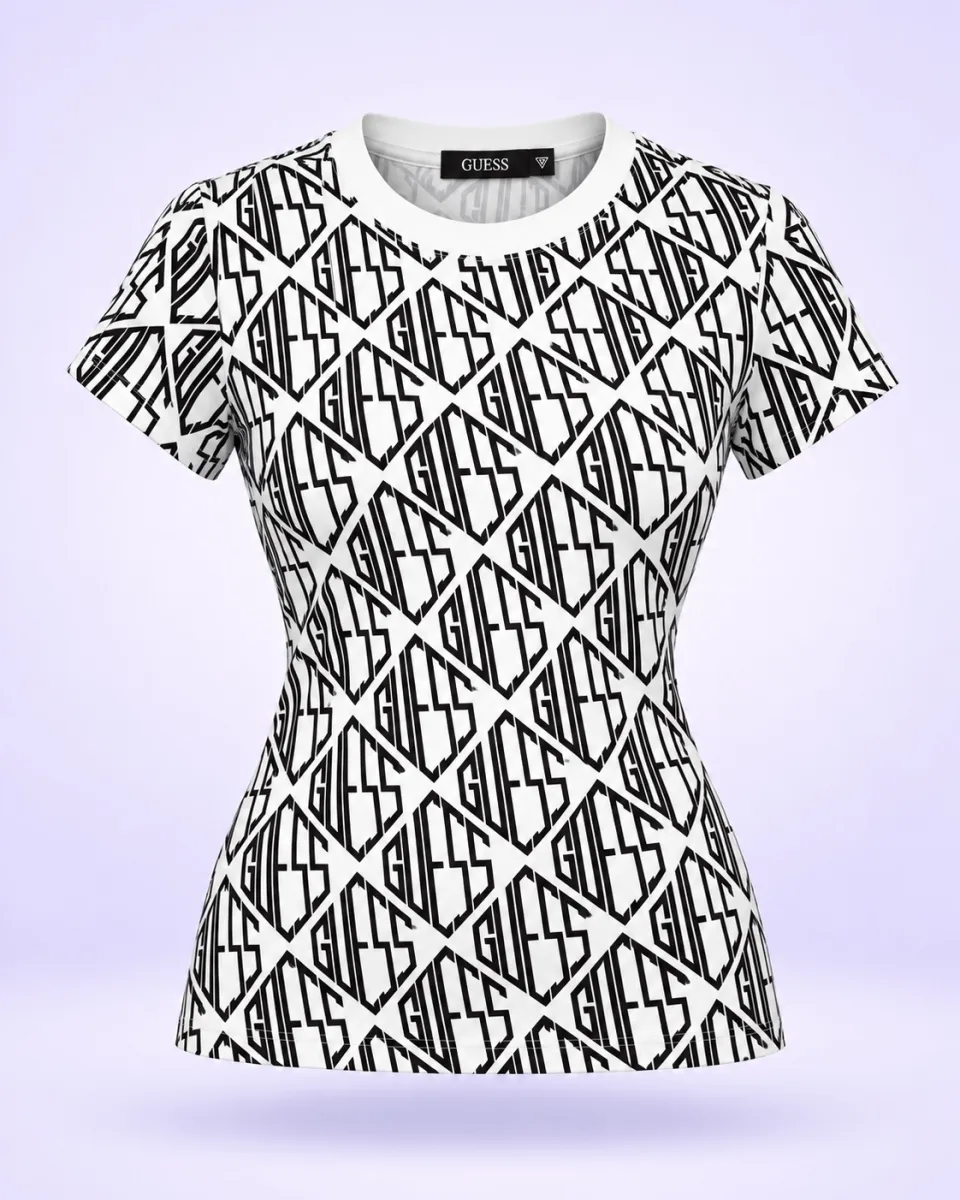 Camiseta Guess 1.1 Premium blanca con negro — vista alternativa
